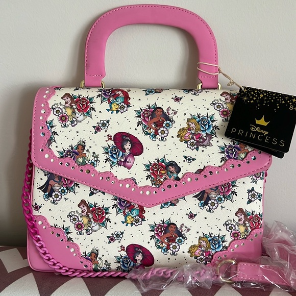 NWT Loungefly Disney Princess Tattoo Crossbody Bag - Picture 11 of 14